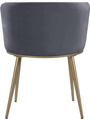 Meridian Furniture Skylar Grey Velvet Dining Chair - Set of 2