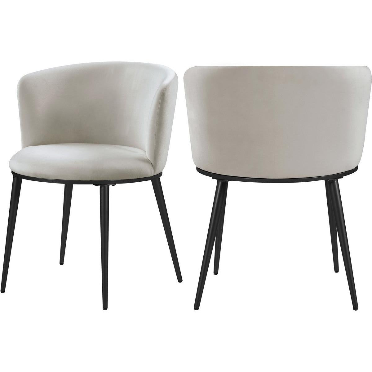Meridian Furniture Skylar Cream Velvet Dining ChairMeridian Furniture - Dining Chair - Minimal And Modern - 1