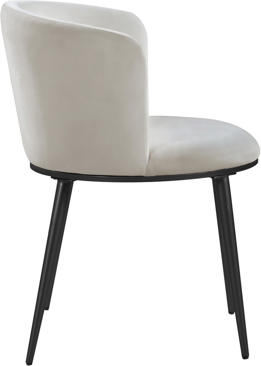 Meridian Furniture Skylar Cream Velvet Dining Chair - Set of 2