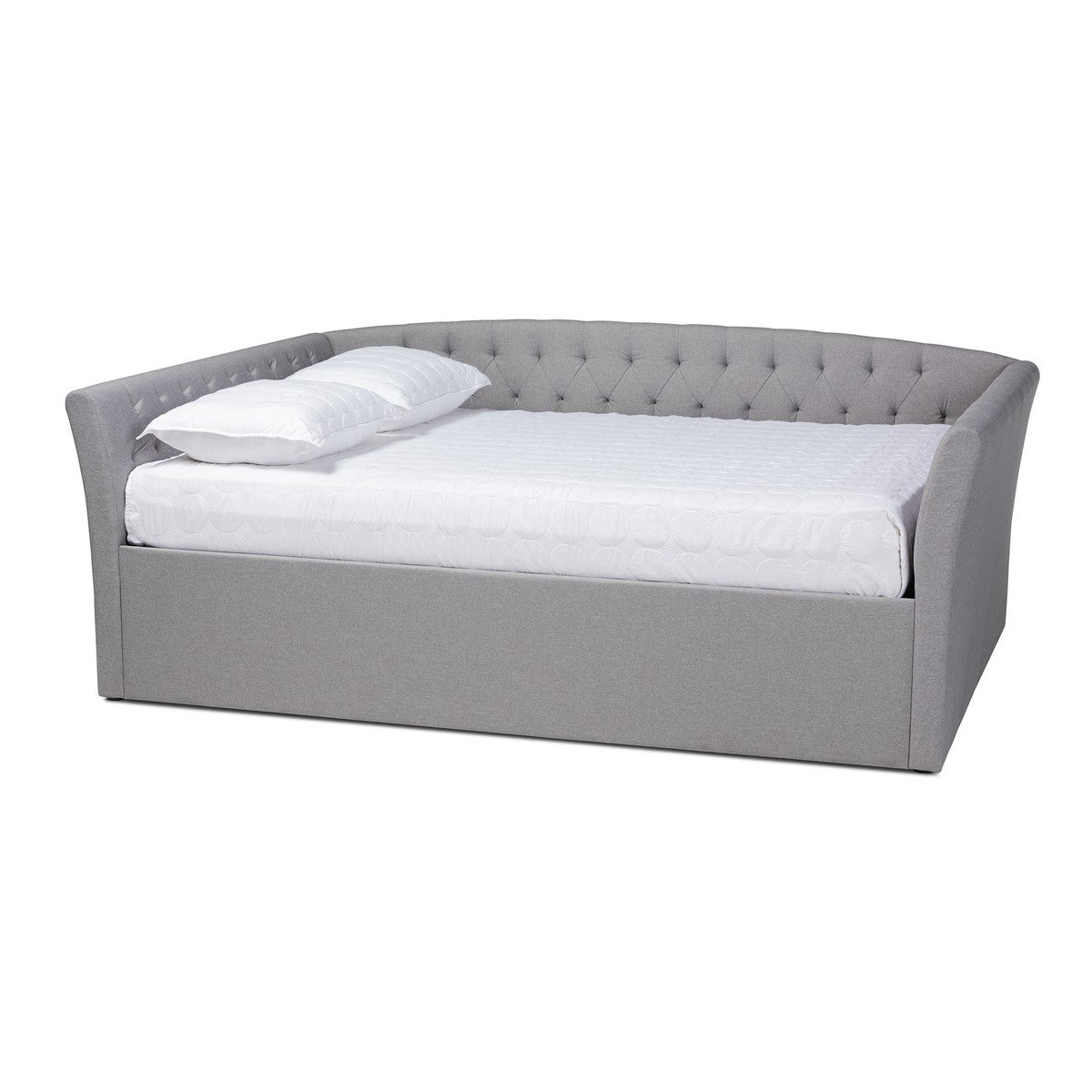 Baxton Studio Delora Modern and Contemporary Light Grey Fabric Upholstered Queen Size Daybed Baxton Studio-daybed-Minimal And Modern - 1