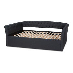 Baxton Studio Delora Modern and Contemporary Dark Grey Fabric Upholstered Queen Size Daybed