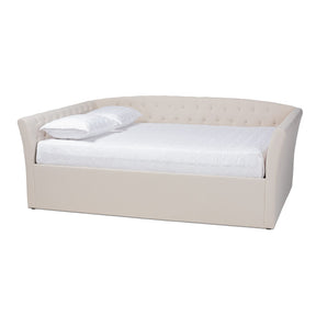 Baxton Studio Delora Modern and Contemporary Beige Fabric Upholstered Queen Size Daybed Baxton Studio-daybed-Minimal And Modern - 1
