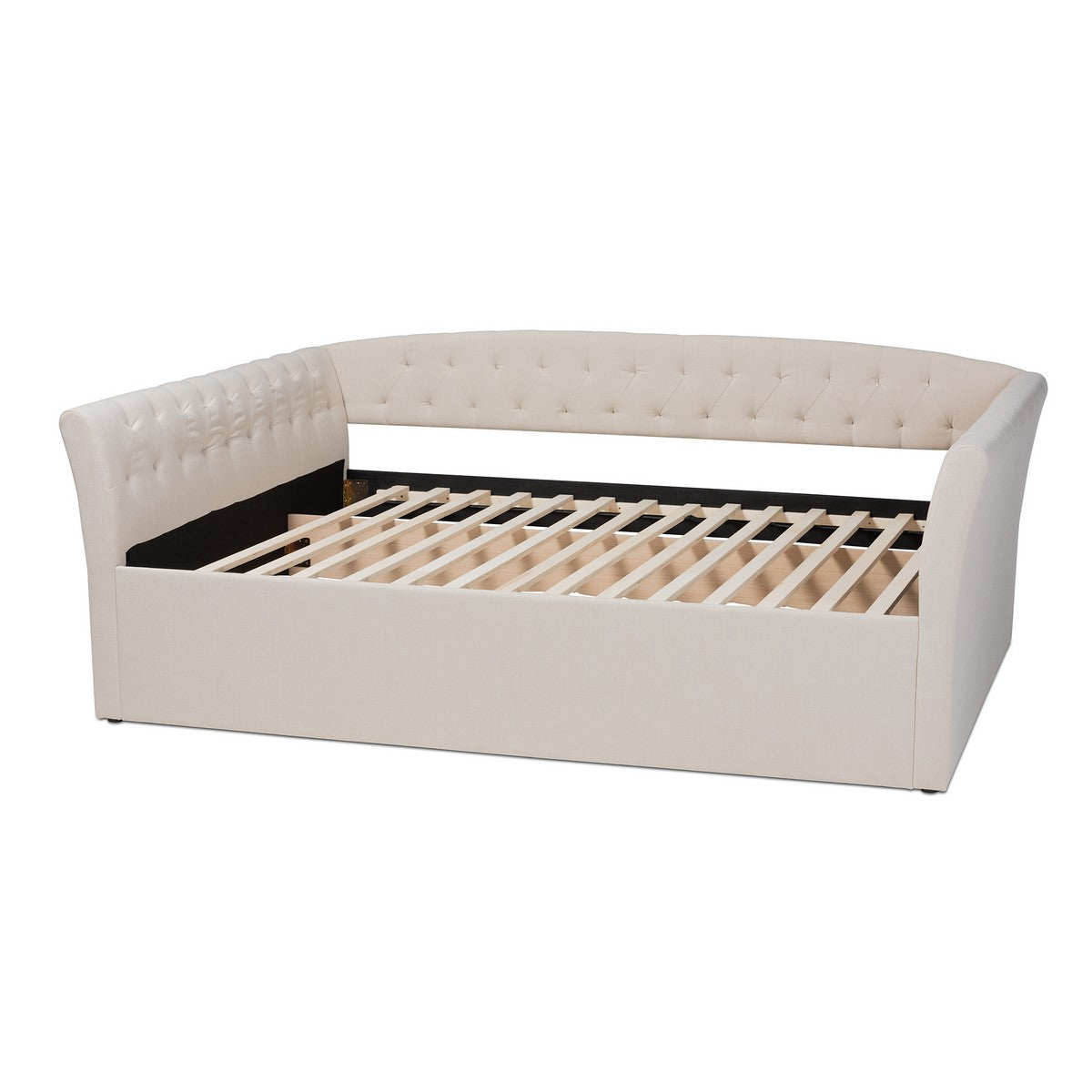 Baxton Studio Delora Modern and Contemporary Beige Fabric Upholstered Full Size Daybed