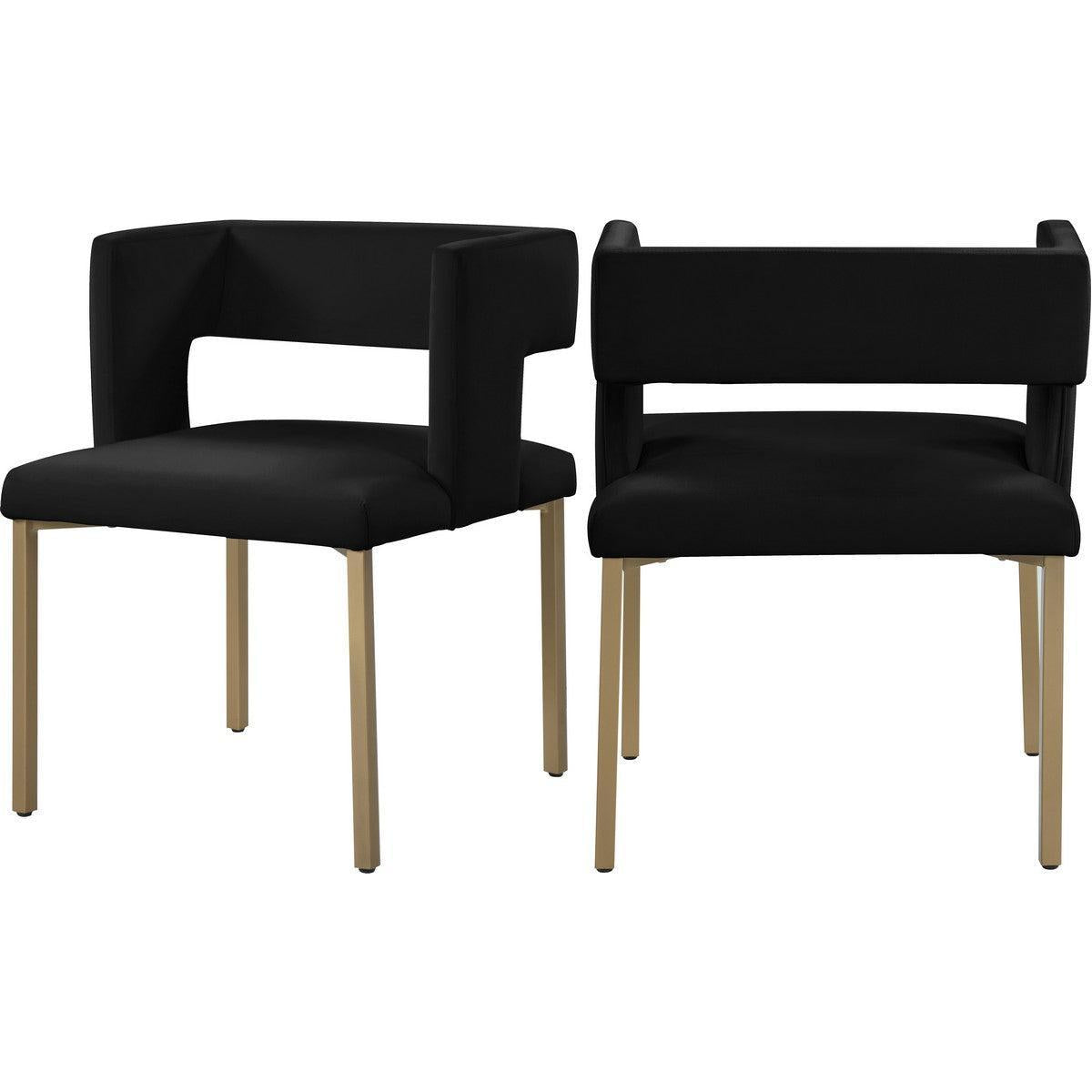Meridian Furniture Caleb Black Velvet Dining ChairMeridian Furniture - Dining Chair - Minimal And Modern - 1