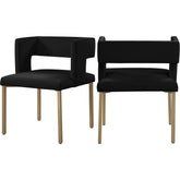Meridian Furniture Caleb Black Velvet Dining ChairMeridian Furniture - Dining Chair - Minimal And Modern - 1