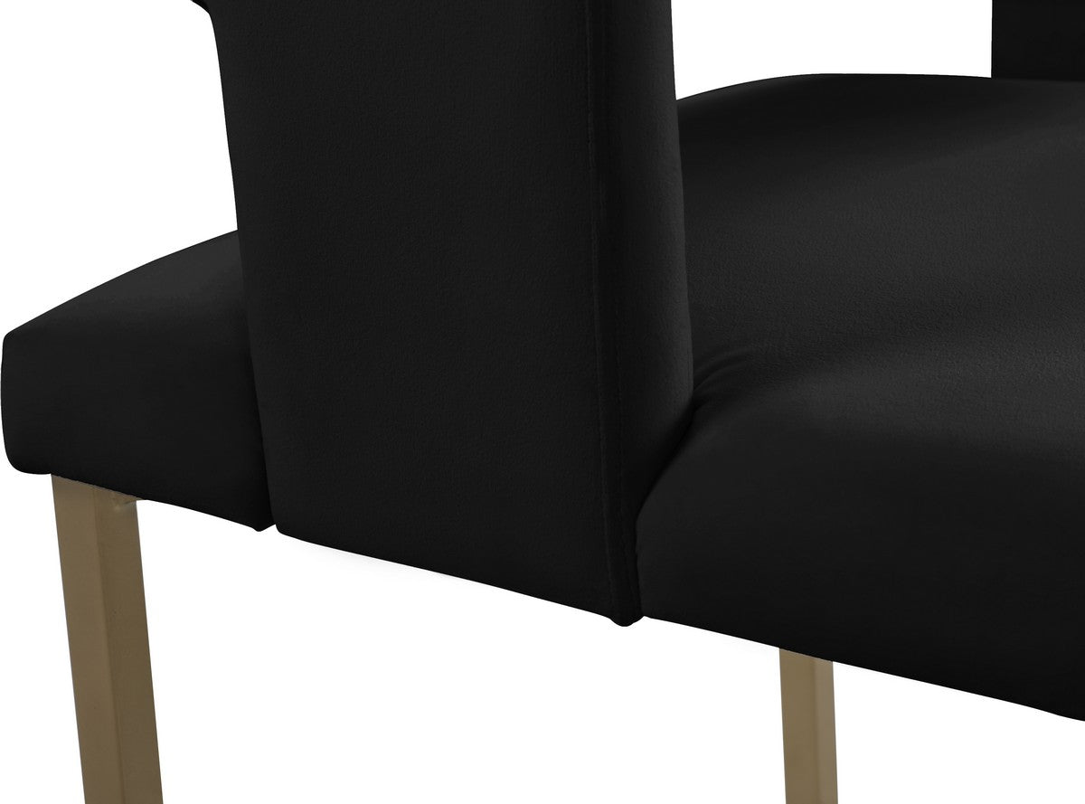Meridian Furniture Caleb Black Velvet Dining Chair - Set of 2