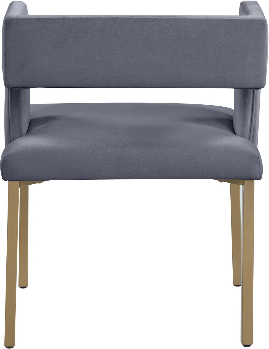 Meridian Furniture Caleb Grey Velvet Dining Chair - Set of 2