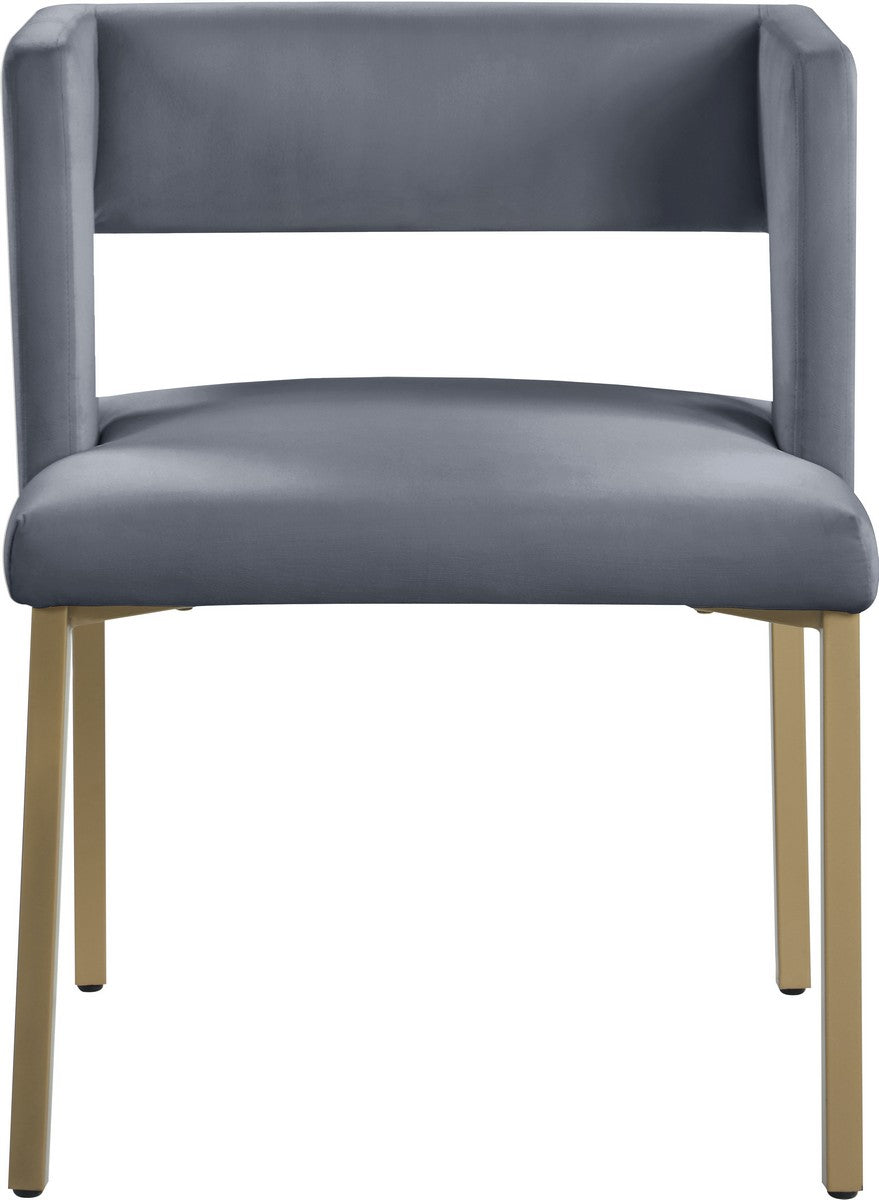 Meridian Furniture Caleb Grey Velvet Dining Chair - Set of 2