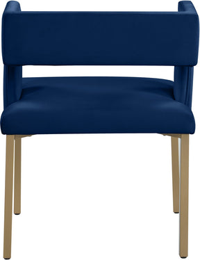 Meridian Furniture Caleb Navy Velvet Dining Chair - Set of 2