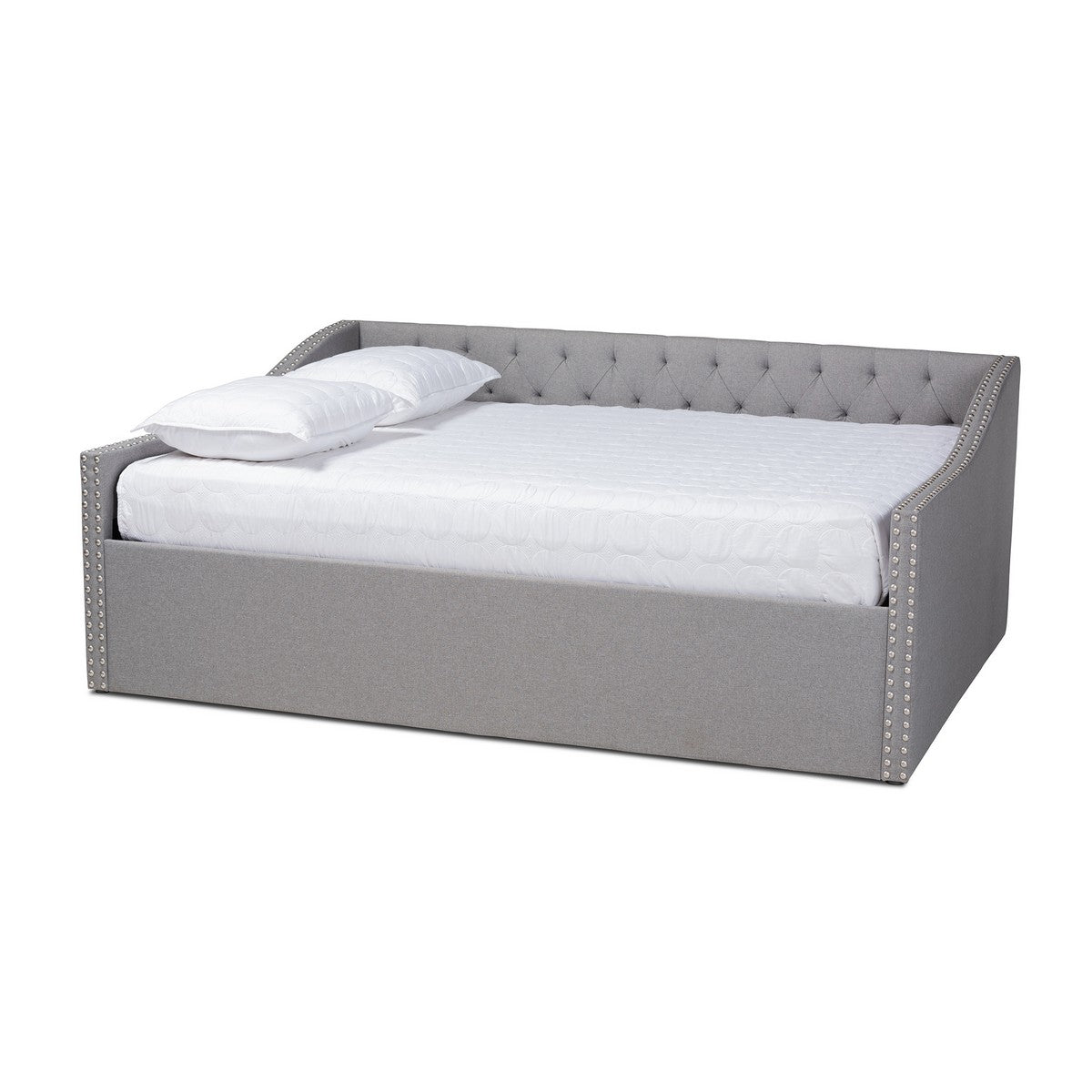 Baxton Studio Haylie Modern and Contemporary Light Grey Fabric Upholstered Queen Size Daybed  Baxton Studio-daybed-Minimal And Modern - 1