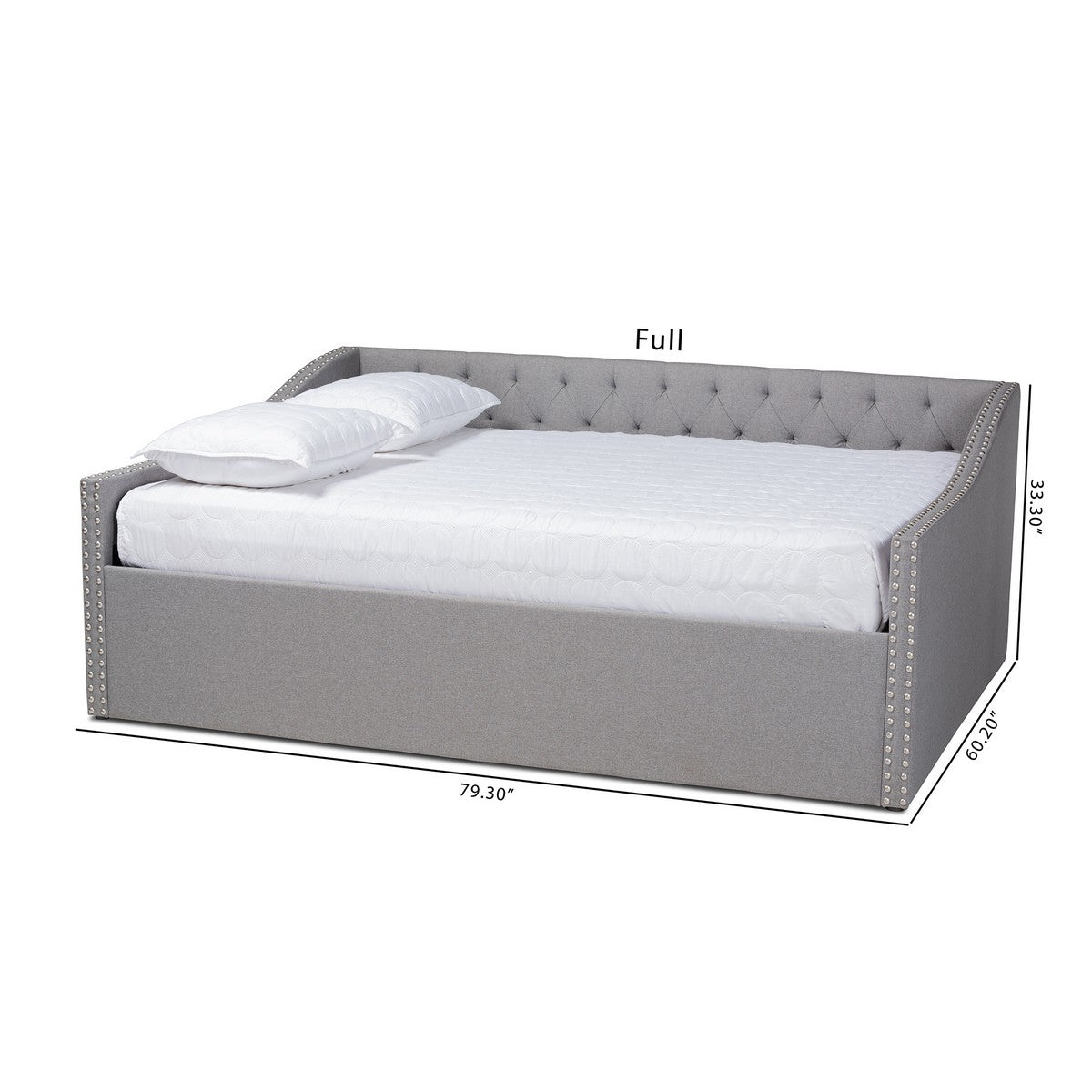 Baxton Studio Haylie Modern and Contemporary Light Grey Fabric Upholstered Full Size Daybed