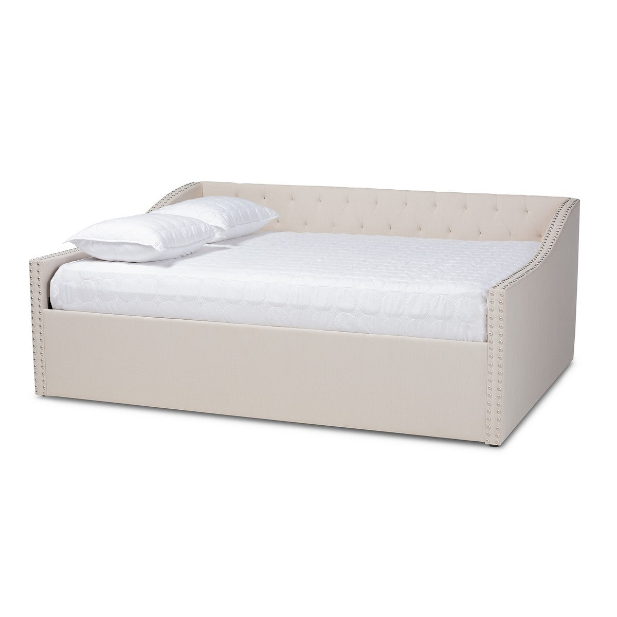Baxton Studio Haylie Modern and Contemporary Beige Fabric Upholstered Full Size Daybed  Baxton Studio-daybed-Minimal And Modern - 1