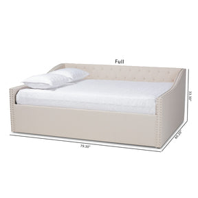 Baxton Studio Haylie Modern and Contemporary Beige Fabric Upholstered Queen Size Daybed