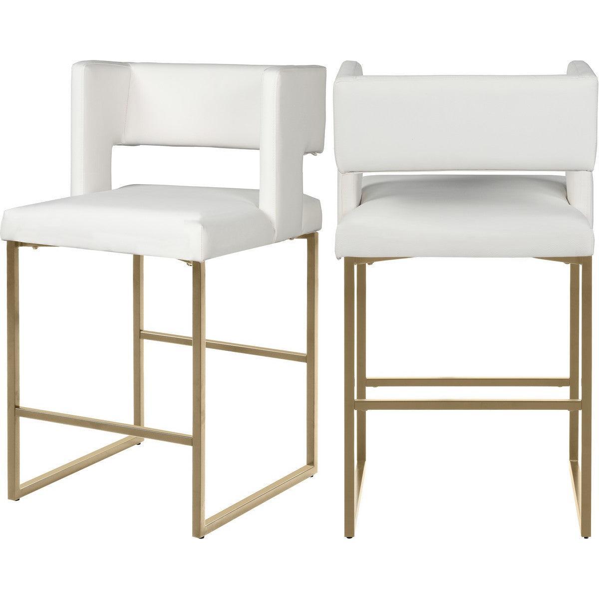 Meridian Furniture Caleb White Faux Leather Counter StoolMeridian Furniture - Counter Stool - Minimal And Modern - 1