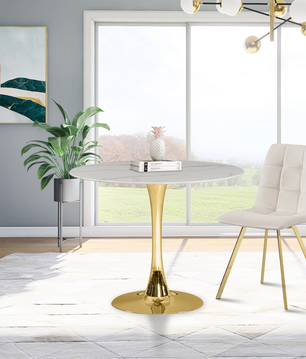 Meridian Furniture Tulip Gold Dining Table (3 Boxes)