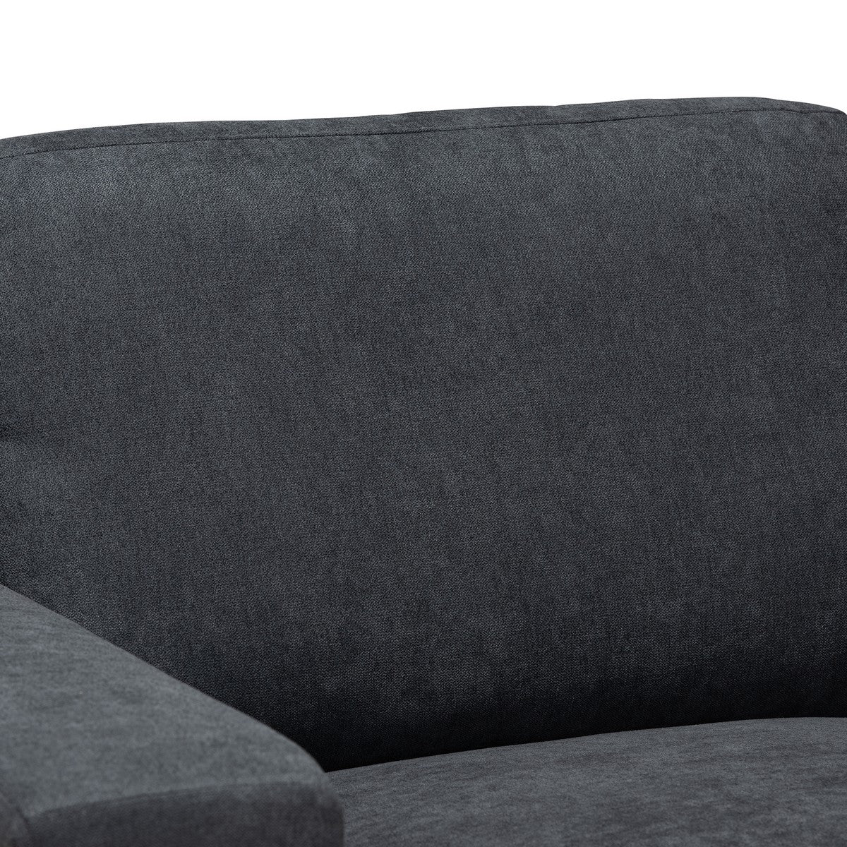 Baxton Studio Nevin Modern and Contemporary Dark Grey Fabric Upholstered Sectional Sofa with Right Facing Chaise