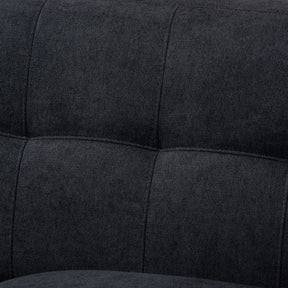 Baxton Studio Allister Mid-Century Modern Dark Grey Fabric Upholstered Loveseat