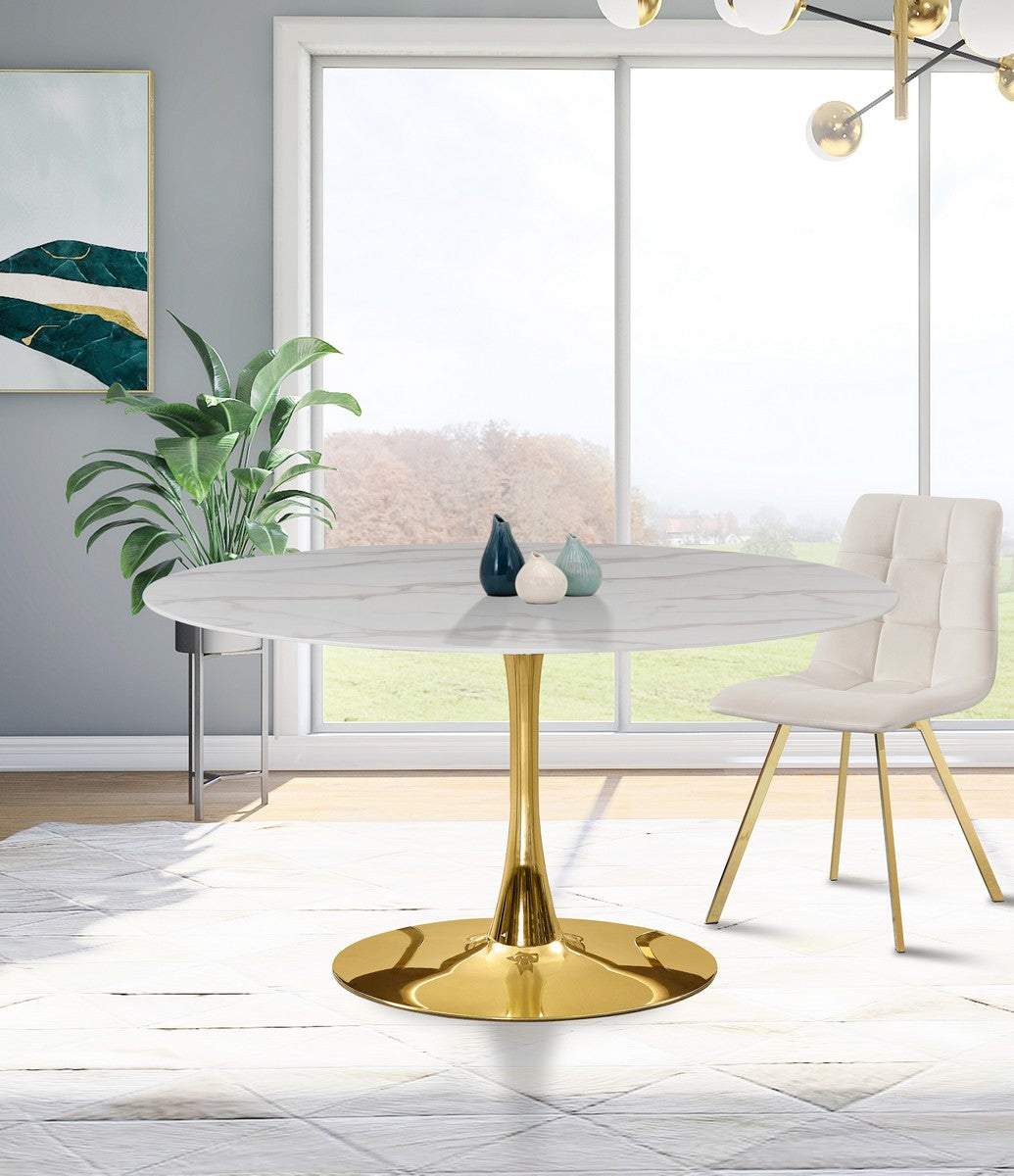 Meridian Furniture Tulip Gold Dining Table (3 Boxes)
