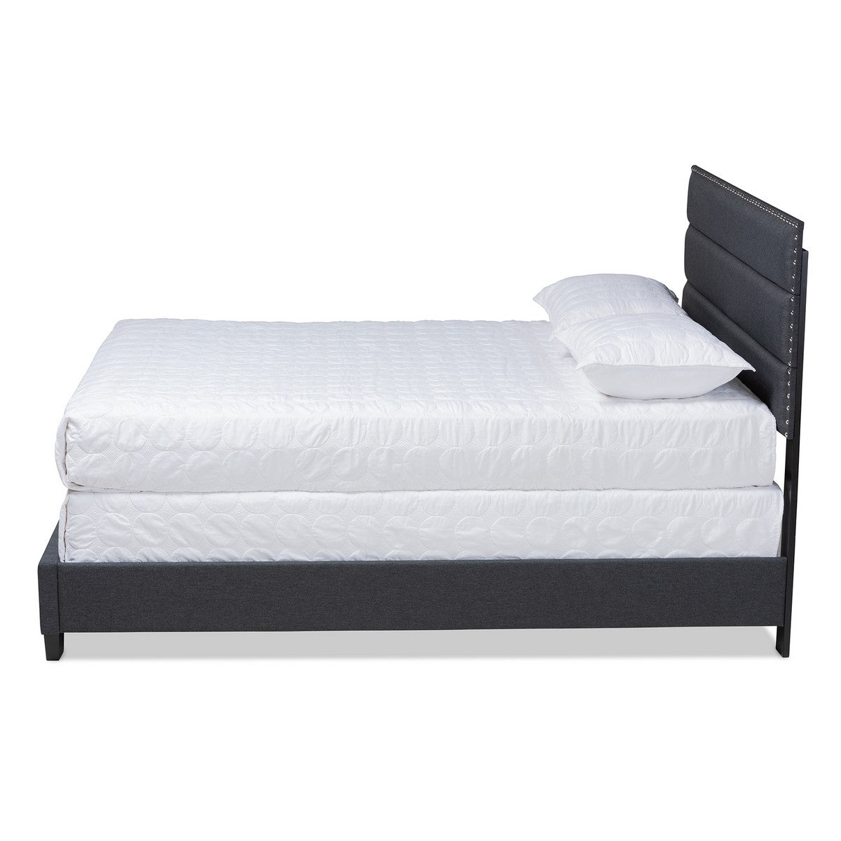 Baxton Studio Ansa Modern and Contemporary Dark Grey Fabric Upholstered Full Size Bed