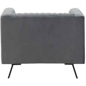 Manhattan Comfort Vandam 1-Seat Charcoal Grey Velvet Armchair
