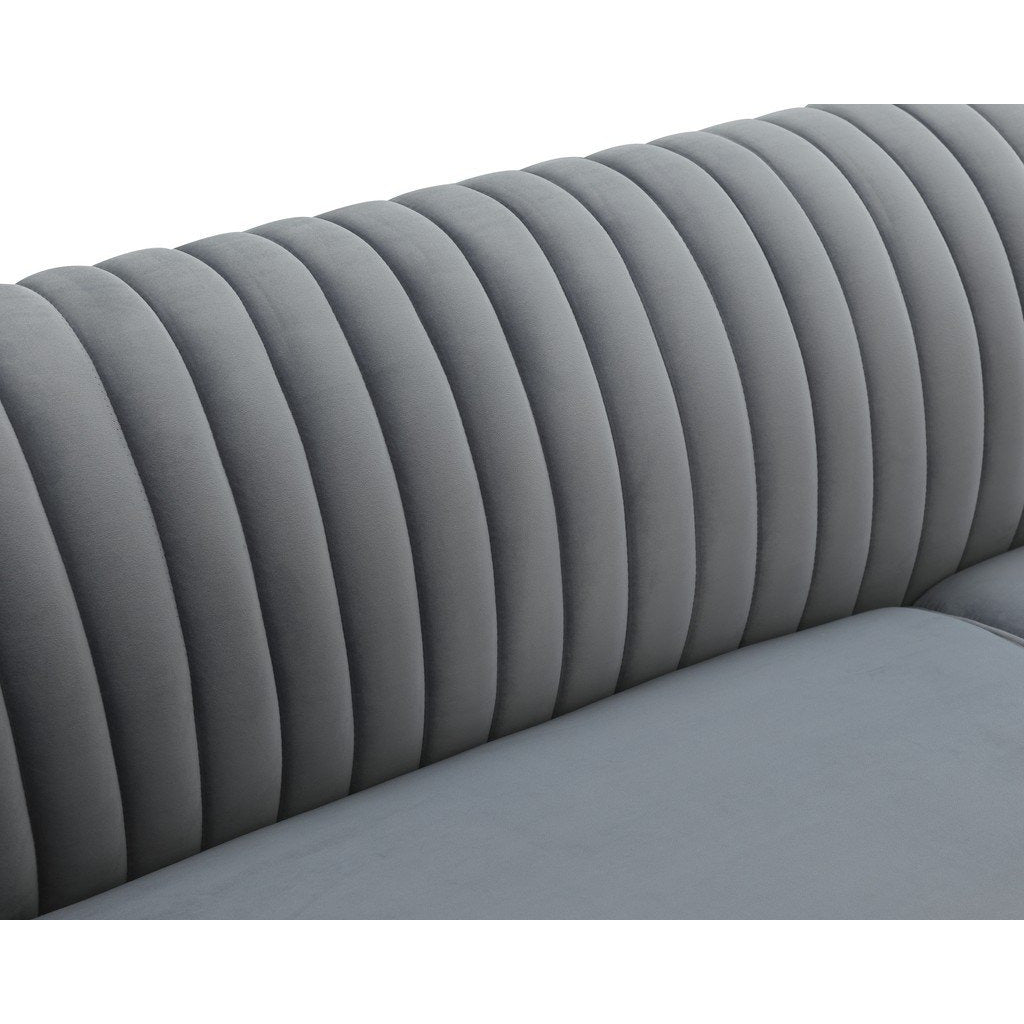 Manhattan Comfort Vandam 1-Seat Charcoal Grey Velvet Armchair