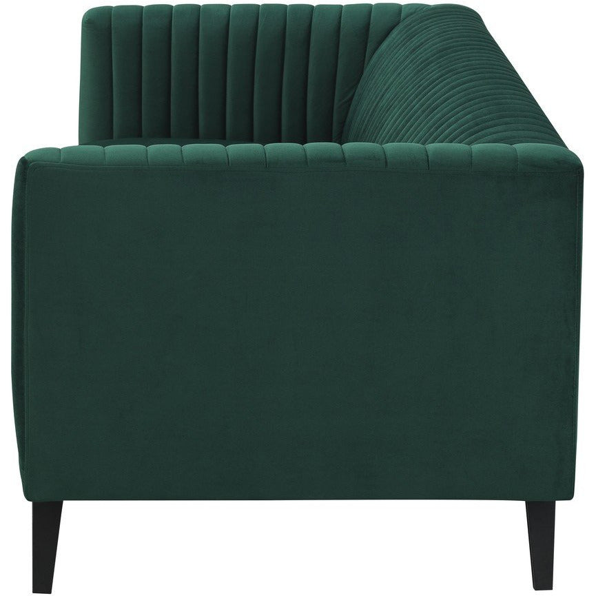 Manhattan Comfort Vandam 3-Seat Hunter Green Velvet Sofa
