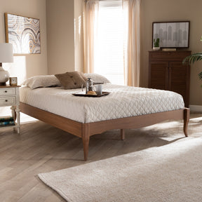 Baxton Studio Marieke Vintage French Inspired Ash Wanut Finished King Size Wood Bed Frame