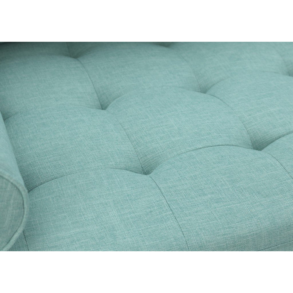Manhattan Comfort Arthur 1-Seat Mint Green-Blue Tweed Armchair