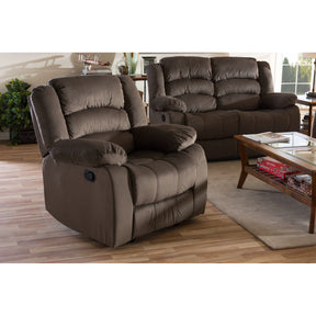 Baxton Studio Hollace Modern and Contemporary Taupe Microsuede 1-Seater Recliner Baxton Studio--Minimal And Modern - 8