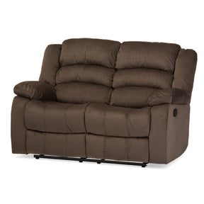 Baxton Studio Hollace Modern and Contemporary Taupe Microsuede 2-Seater Recliner Baxton Studio--Minimal And Modern - 3