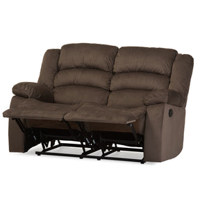 Baxton Studio Hollace Modern and Contemporary Taupe Microsuede 2-Seater Recliner Baxton Studio--Minimal And Modern - 4