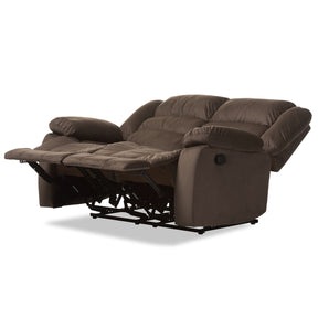 Baxton Studio Hollace Modern and Contemporary Taupe Microsuede 2-Seater Recliner Baxton Studio--Minimal And Modern - 5