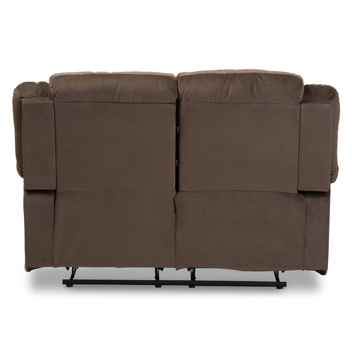 Baxton Studio Hollace Modern and Contemporary Taupe Microsuede 2-Seater Recliner Baxton Studio--Minimal And Modern - 7