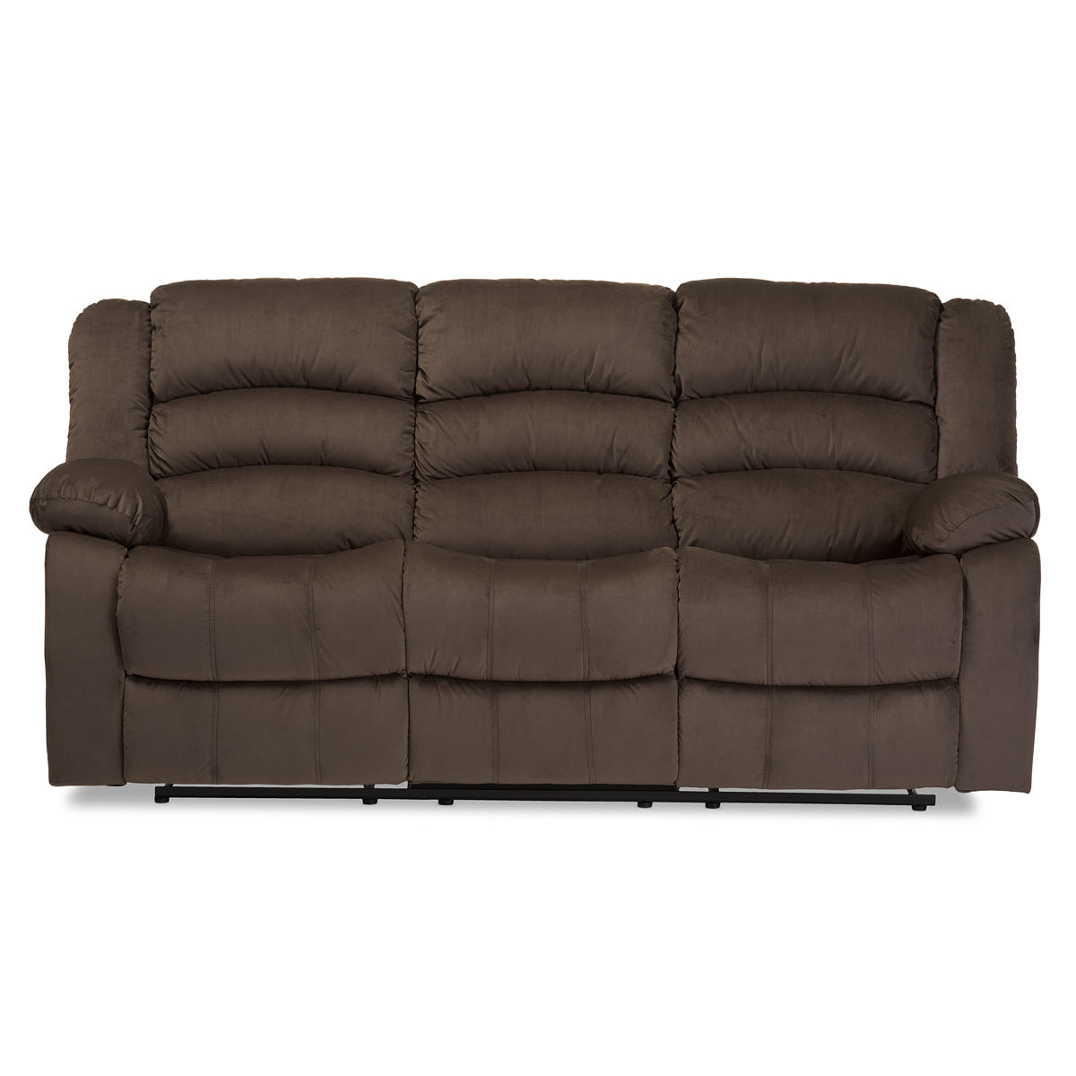 Baxton Studio Hollace Modern and Contemporary Taupe Microsuede 3-Seater Recliner Baxton Studio--Minimal And Modern - 2