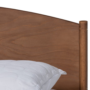 Baxton Studio Leanora Mid-Century Modern Ash Wanut Finished King Size Wood Platform Bed
