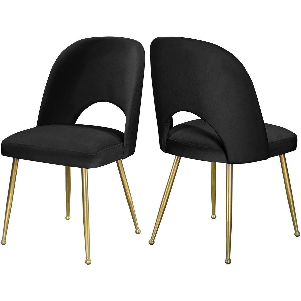 Meridian Furniture Logan Black Velvet Dining ChairMeridian Furniture - Dining Chair - Minimal And Modern - 1