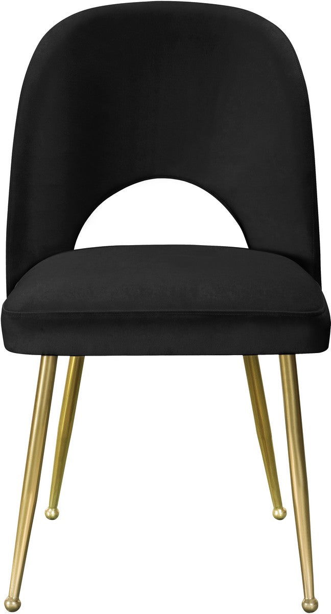 Meridian Furniture Logan Black Velvet Dining Chair - Set of 2