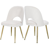 Meridian Furniture Logan Cream Velvet Dining ChairMeridian Furniture - Dining Chair - Minimal And Modern - 1