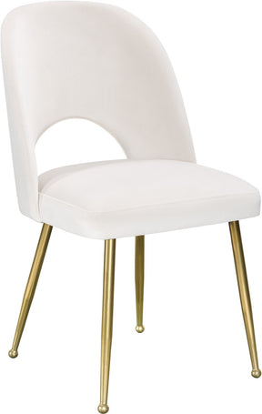 Meridian Furniture Logan Cream Velvet Dining Chair - Set of 2