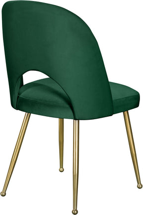 Meridian Furniture Logan Green Velvet Dining Chair - Set of 2