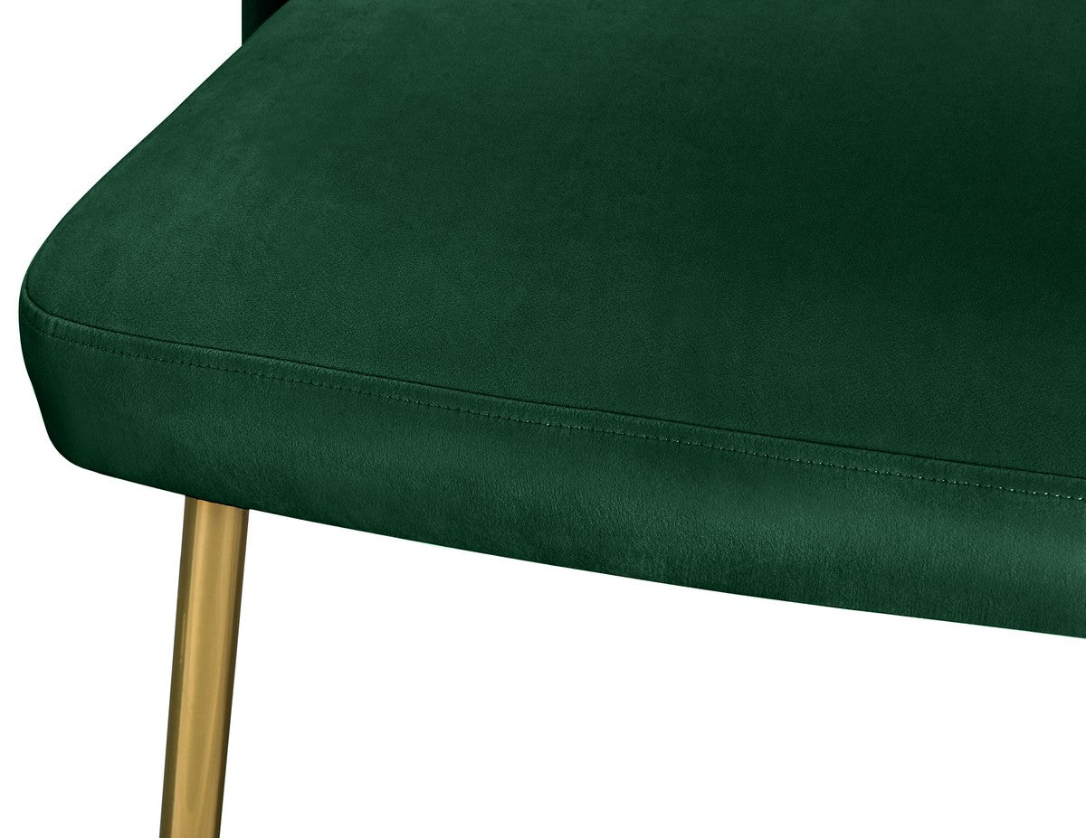 Meridian Furniture Logan Green Velvet Dining Chair - Set of 2