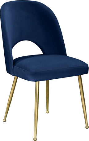 Meridian Furniture Logan Navy Velvet Dining Chair - Set of 2