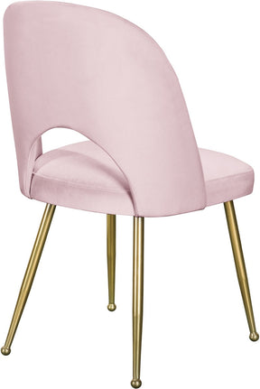 Meridian Furniture Logan Pink Velvet Dining Chair - Set of 2