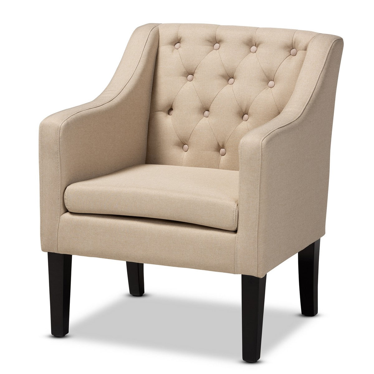 Baxton Studio Brittany Modern and Contemporary Beige Fabric Upholstered Club Chair Baxton Studio-chairs-Minimal And Modern - 1