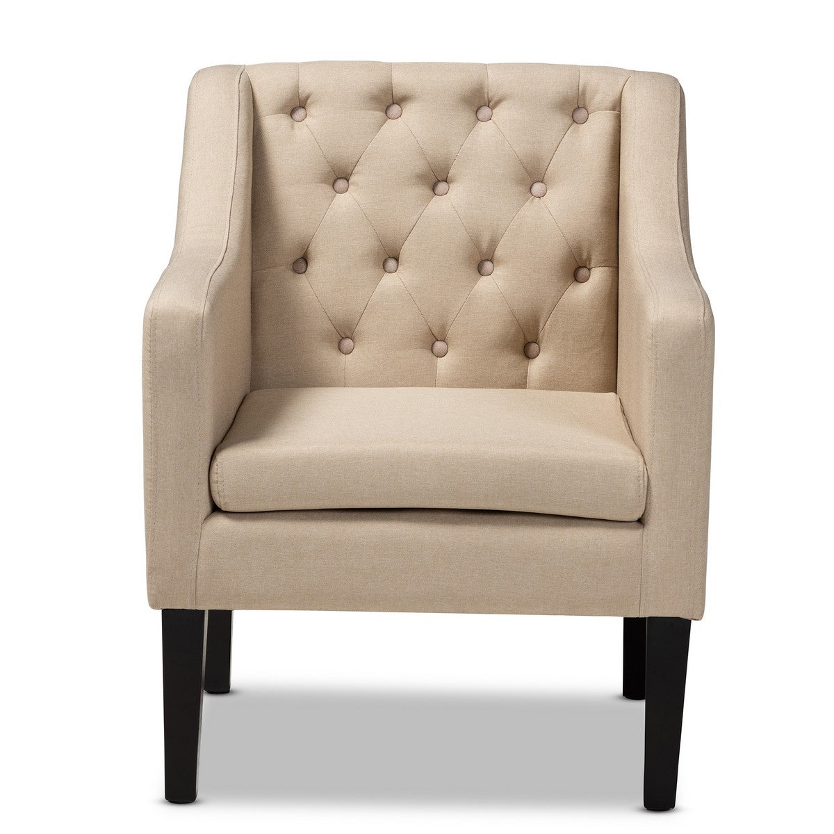 Baxton Studio Brittany Modern and Contemporary Beige Fabric Upholstered Club Chair