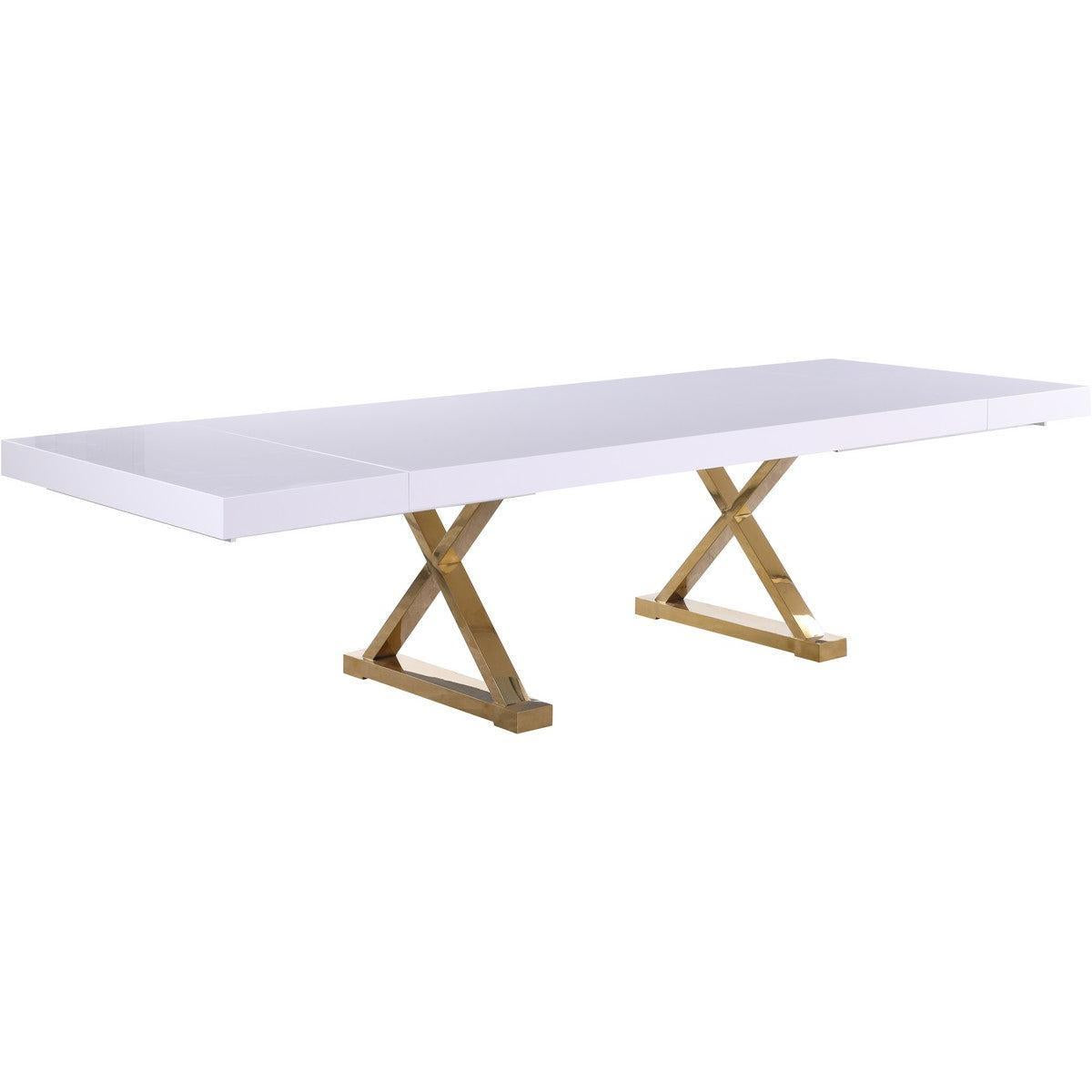 Meridian Furniture Excel White Lacquer Extendable Dining Table (3 Boxes)Meridian Furniture - Extendable Dining Table (3 Boxes) - Minimal And Modern - 1