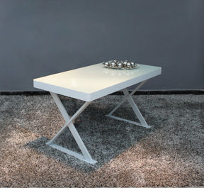J&M Furniture Modern White Contemporary Writing Work A11 Office Desk-Minimal & Modern