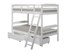 Manhattan Comfort Hayden Twin Storage Bunk Bed in White-Minimal & Modern
