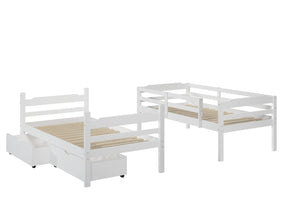 Manhattan Comfort Hayden Twin Storage Bunk Bed in White-Minimal & Modern