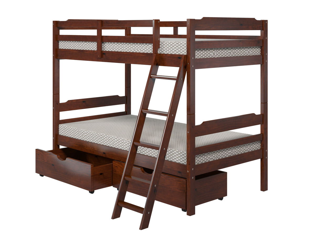 Manhattan Comfort Hayden Twin Storage Bunk Bed in Brown-Minimal & Modern